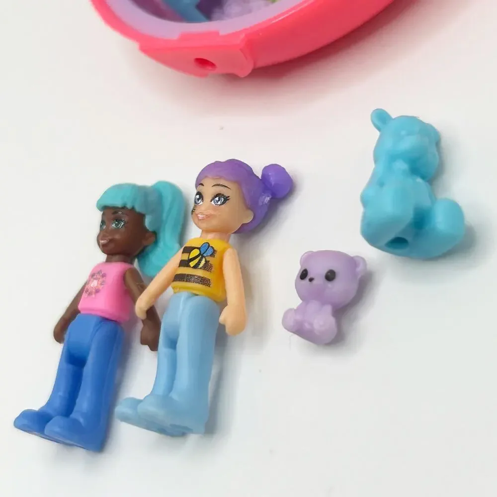 Polly Pocket BEEHIVE Folding Compact Playset 2019 w/ Dolls EUC